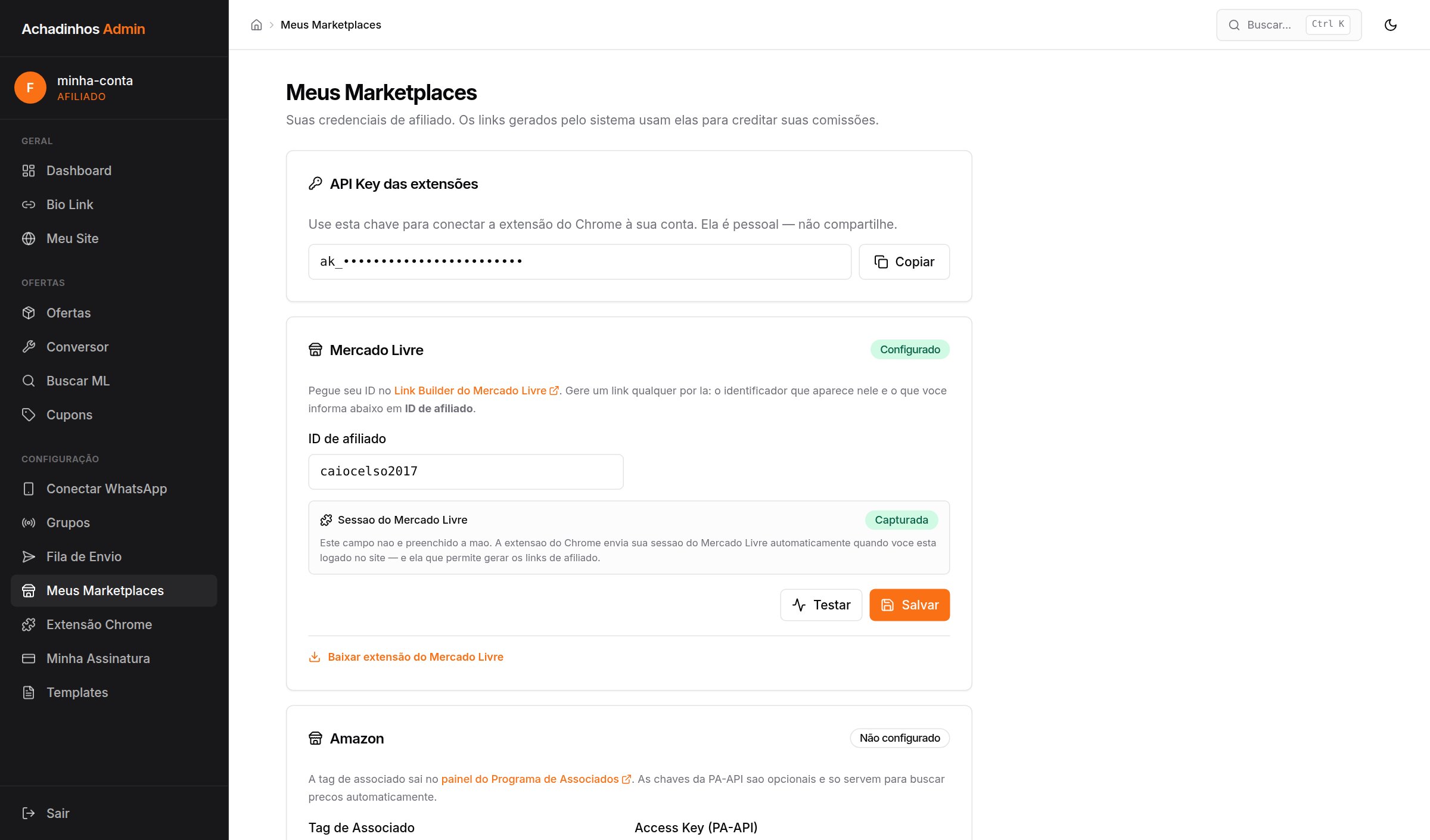Meus marketplaces